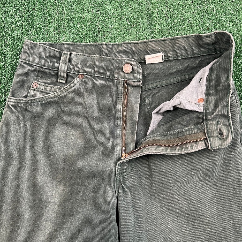 VTG Levi's 550 Dark Green Student Fit Jeans Women Red Tab 30x30.5" Paper Tag 90s